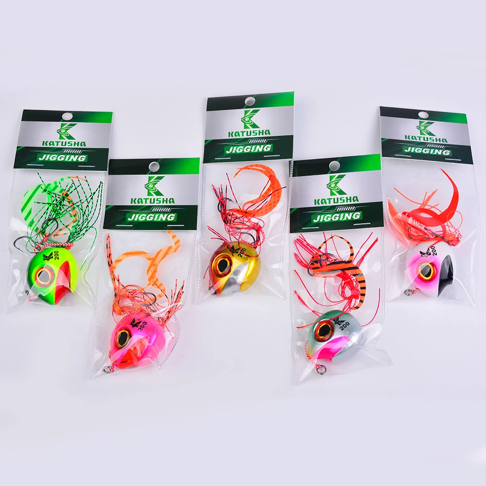 Katyusha 60G-200G Jig Salzwasser-Angelköder Bass Wobbler Crankbait Pesca Künstlicher Köder Angelzubehör Jig-Köder mit Röcken – Detail 4