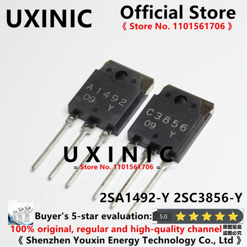 

UXINIC 100% New Imported OriginaI 2SA1492-Y 2SC3856-Y 2SA1492 2SC3856 A1492 C3856 TO-247 Power Amplifier Transistor