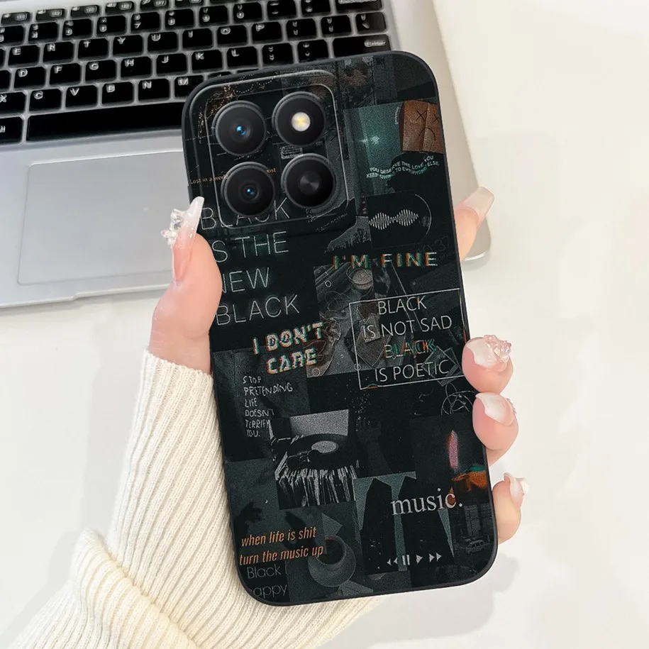 Fashion Girl Butterfly Soft Silicone Couple Phone Case Cover, Compatible with Honor X8C 2025