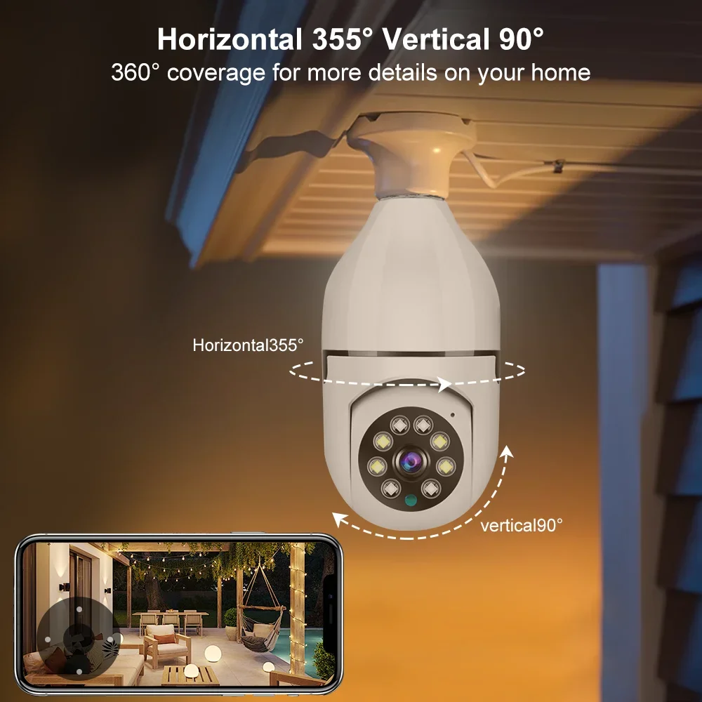 Tuya 2.4G/5G Dual-Band Bulb Camera 3MP/4MP/5MP WiFi Two Way Voice AI Human Detection Night Vision E27 Camera Surveilance Cam 6