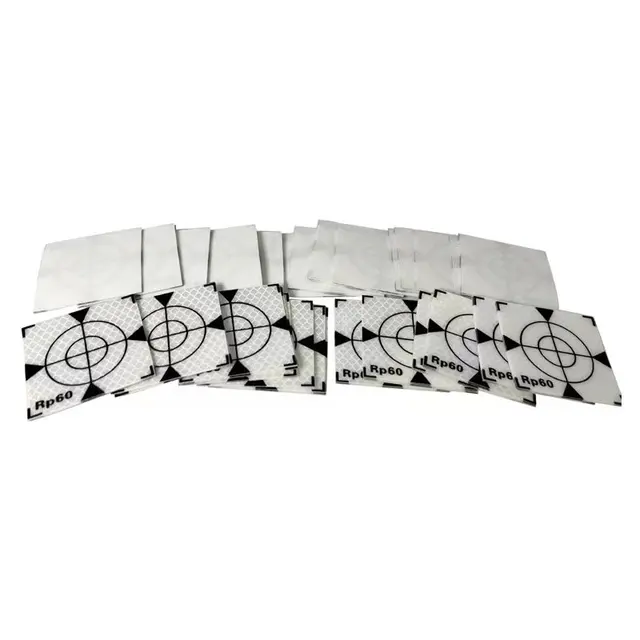 QUARKZMAN 30pcs Feuilles Réfléchissantes Pour Le Levé Topographique 60x60mm Ruban Réfléchissant Auto-adhésif Marqueur De Cible Pour Stations Totales, Ton Argenté