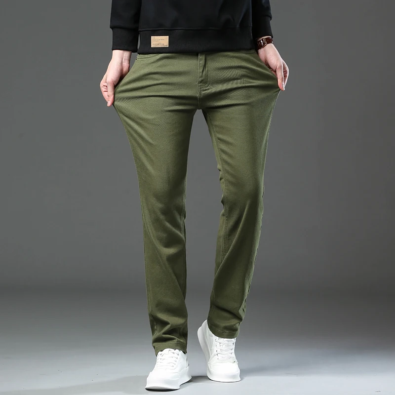 New Casual Pants Men's Straight Regular Fit Stretch Comfortable Brand High Quality New Long Trousers Business Plus Size 40 42 44 3