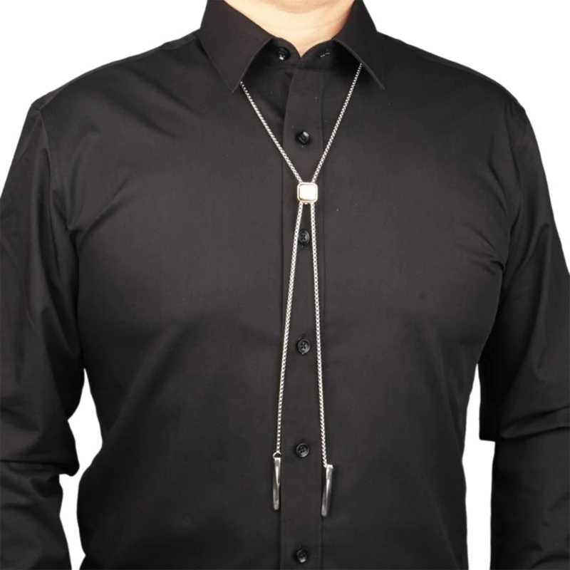 OTOTEC Silber 2Pcs Bolo Krawatte Schnürsenkel Cowboy Tie Set 39 Zoll