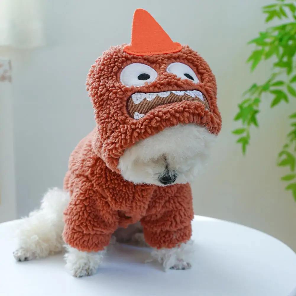 

Hooded Pet Jacket Cozy Cartoon Pet Winter Jacket Quirky Lambswool Sweatshirt for Dogs Cats Warm Comfortable Cute Pet for Autumn