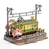 Robotime 3D Puzzles Sakura Journey DIY Model Building Toy with LED Light Wooden Craft Kits Tram Hobby for Kids Brain Teaser Gift 1