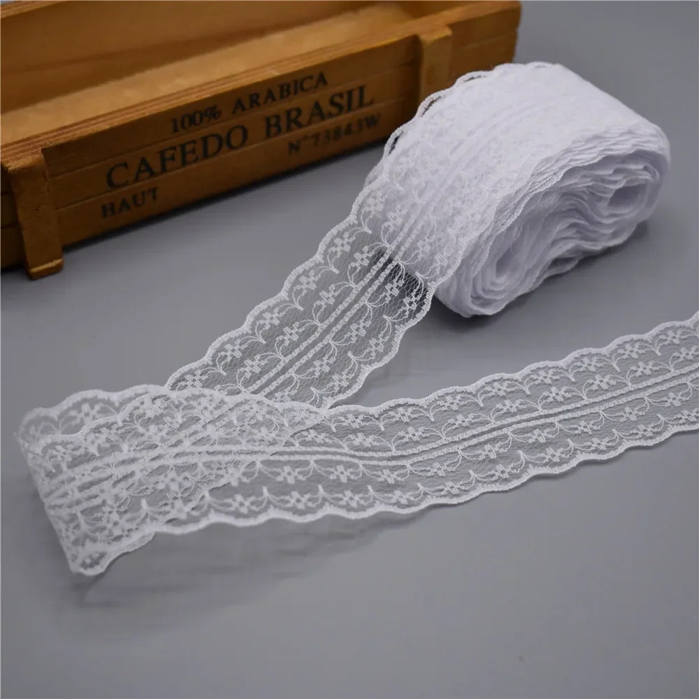 Lace Sewing Supplies 10 yards Lace Ribbon 45MM Width Trim Fabric DIY Embroidered Net Cord for Decoration