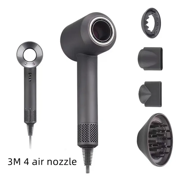 Leafless Hollow Electric Hair Dryer 220V/110V Household Negative Ion Fast Drying Strong Constant High-power Electric Hair Dryer 3M 4 air nozzle