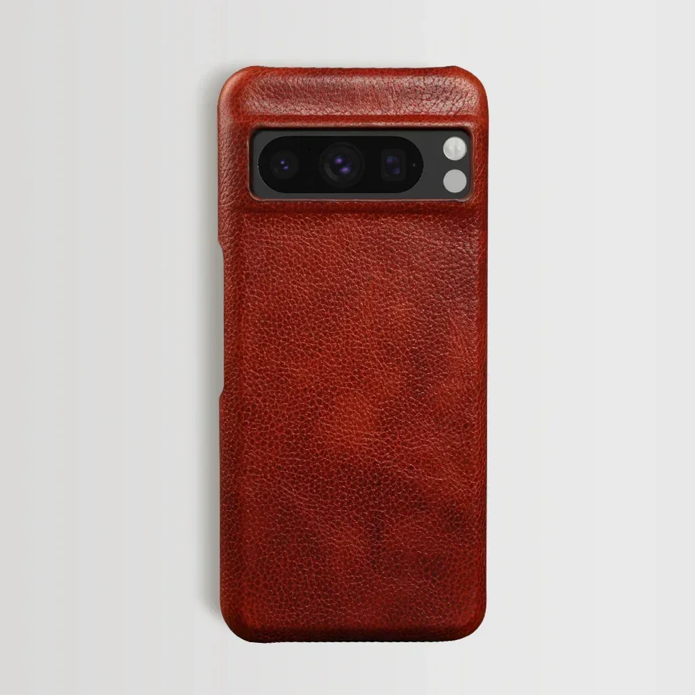 Premium Cowhide Leather Phone Cover - Durable Back Shell Protection