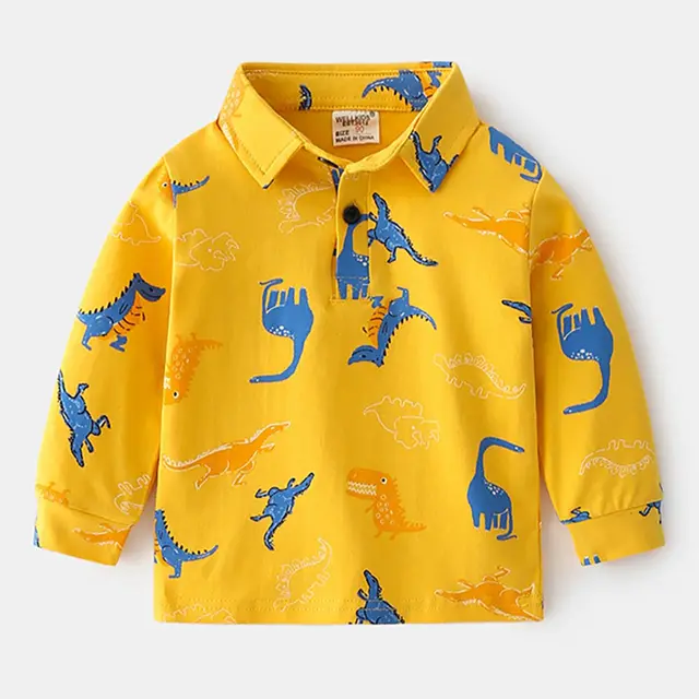 Boys Cartoon Dinosaur Polo Shirt 1