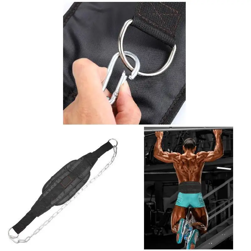 Fitness Dip Belt with Heavy Duty Steel Chain Double Stitching Weightlifting Bodybuilding Belt Weightlifting Bodybuilding 3