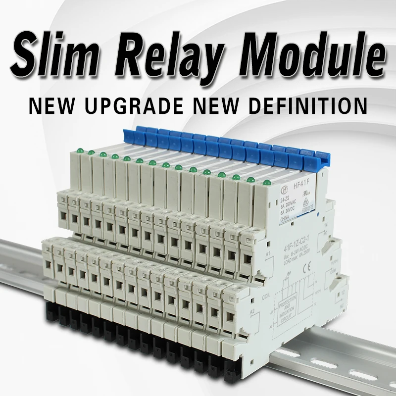Din Rail Magro Módulo de Relé Integrado Pcb Mount Power Relay Holder Soquete 62 Milímetros 12v 24v Pcs 10 Pcs 41f1z-c2-1
