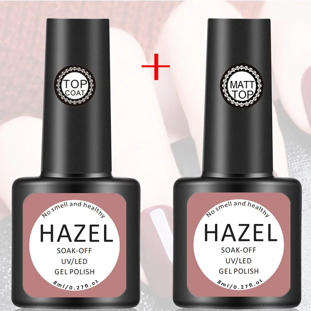Semi-permanent Base coat 8ml Matt Top coat Gel Polish UV LED Nail Art Soak Off Gel Varnish No Sticky Layer Top Coat for nail