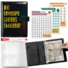 2024 New100 Envelope Savings Challenge Laser A5 Loose-Leaf Binder Budget Binder With Cash Envelopes Money Organizer System 1