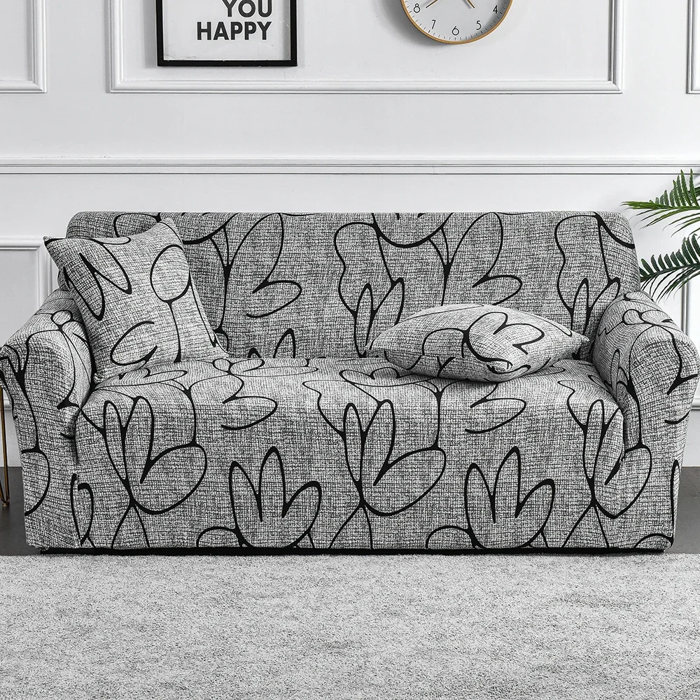 1pc Flower Printed Elastic Sofa Cover Antidirty Spandex Sofa Cover Furniture Protector for Bedroom Office Living Room Home Decor 5