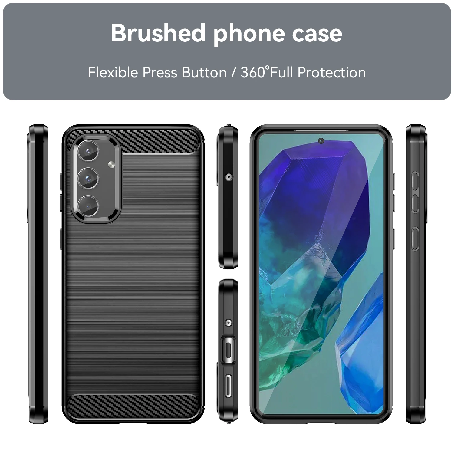 Luxury Carbon Fiber Matte Silicone Phone Case - Soft and Protective Back Cover