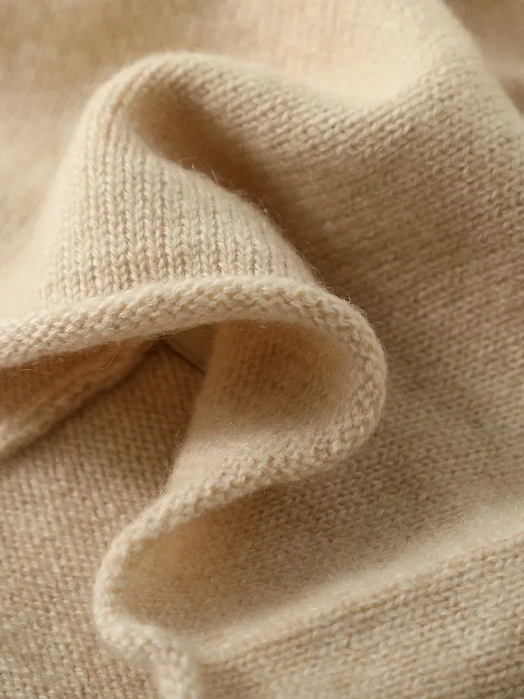 Women 100% Pure Cashmere Beanies Solid Caps Rolled Hem Hat Casual Basic Soft Autumn Winter Real Cashmere Warm Sleep Hair Bonnet 5