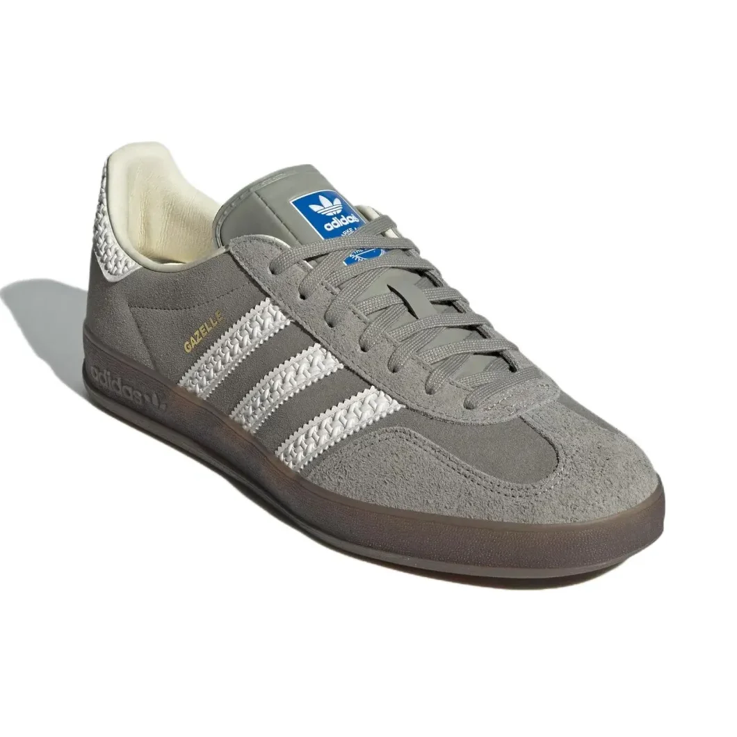 Adidas New GAZELLE INDOOR Low Men and Women Athletic Board Shoes Classic Retro Sneakers Lightweight fashion sneakers Cement Gray