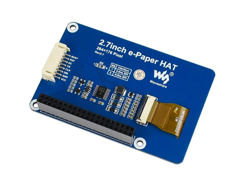 Waveshare 2.7 ġ  , 264x176,2.7 ġ  ũ ÷ HAT,   2B, 3B, ,  W, : , ȭƮ, SPI ̽