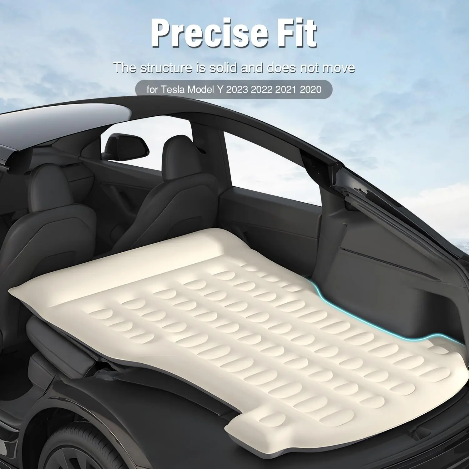 Trunk Camping air Mattress for Tesla Model Y-Camping Bed with Air Pump Travel Outdoor Portable Sleeping Pad Mattress