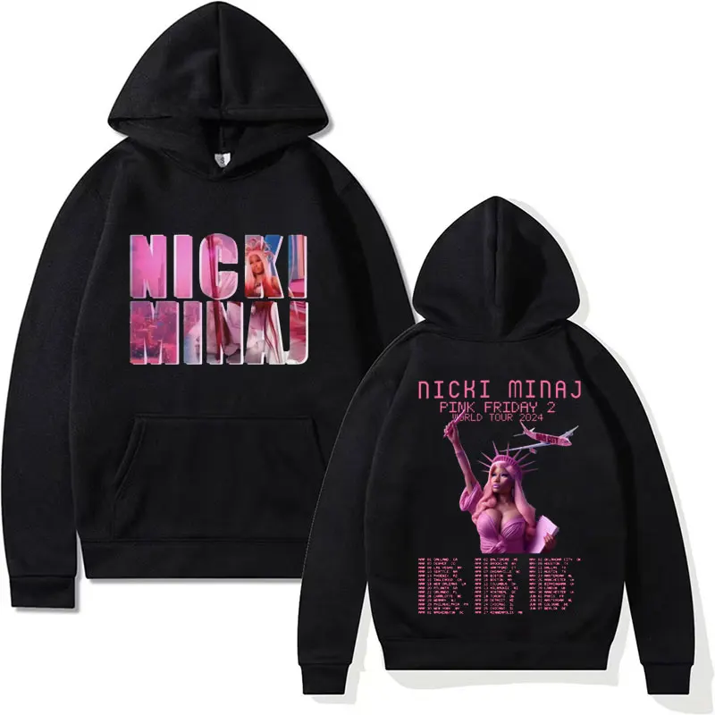 

Queen of Rap Nicki Minaj Pink Friday 2 Concert Tour 2024 Hoodies Men Women Fashion Hip Hop Vintage Sweatshirts Hoodie Streetwear