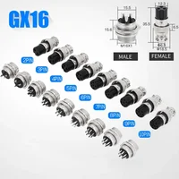 5/10/20Set GX12 GX16 GX20 2 3 4 5 6 7 8 9 10 12 14 15 Pin Male&Female Docking Aviator Aviation Plug Socket Circular Connector 7