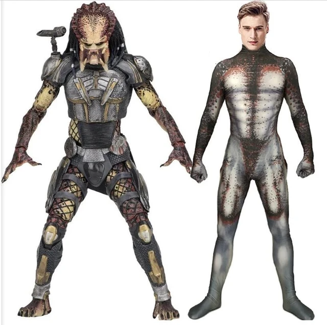 Male Predator Cosplay Costume 3d Print Spandex Zentai Men Predator Basic  Suit Halloween Superhero Bodysuit Adults Kids Jumpsuits - Cosplay Costumes  - AliExpress
