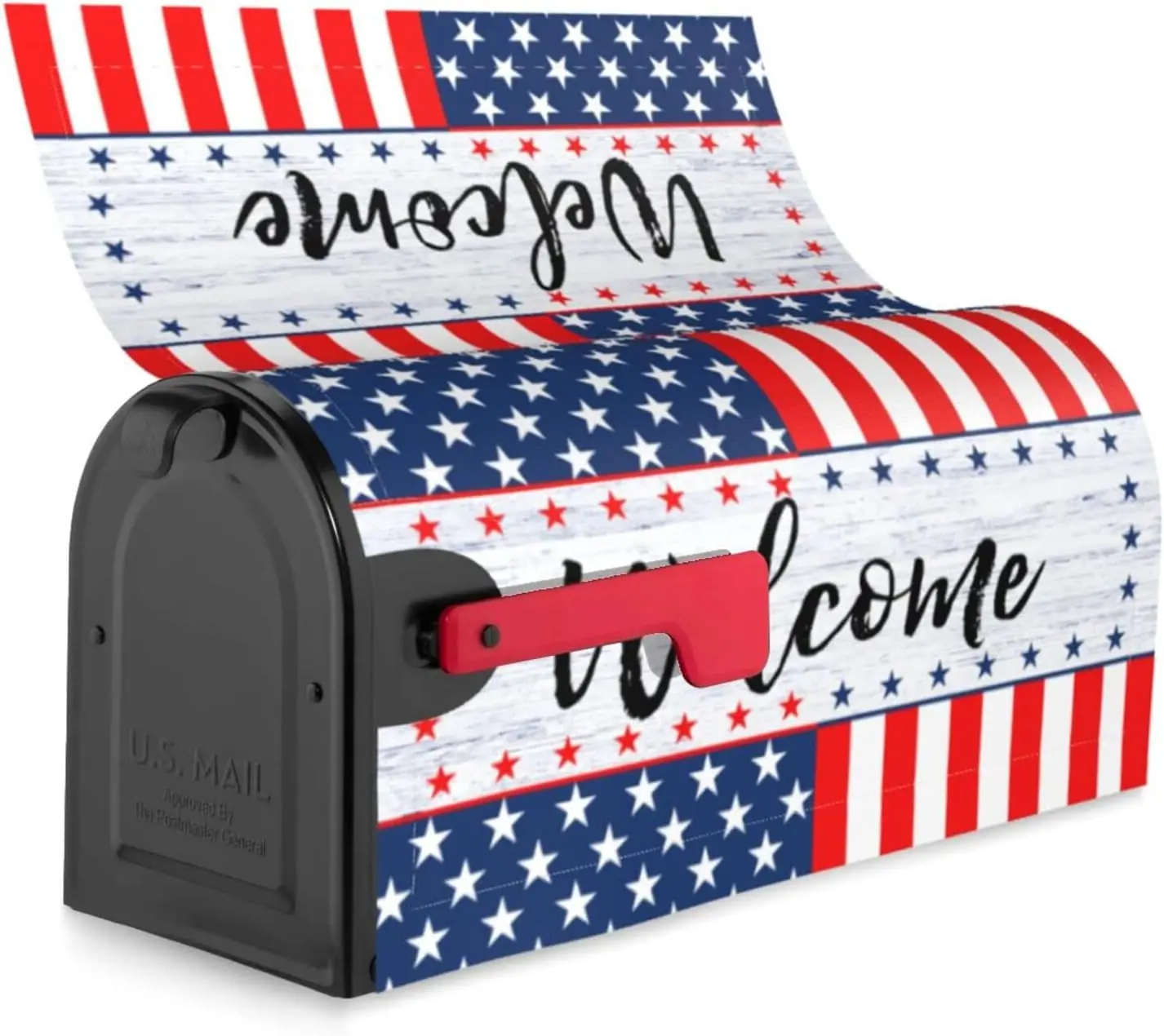 Welcome Mailbox Covers American Flag Patriotic Mailbox Cover Magnetic US Independence Day 4th of July Covers Garden