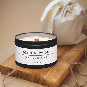 Black tin scented candle