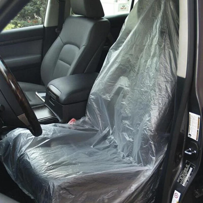 Car Disposable Plastic Seat Cover Garage Universal Disposable Transparent Seat Protective Cover