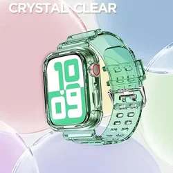 Transparent Protective Strap and Case for Apple Watch and iWatch Series (Green)