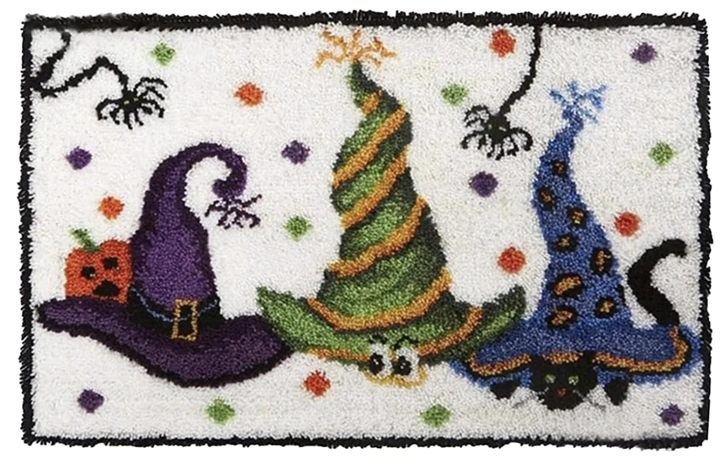 Latch Hook Kits Latch Hook Rug Kit Adults Kids Halloween Hat Kits Printed Canvas 52X38cm/20.5 Inch X15 Inch