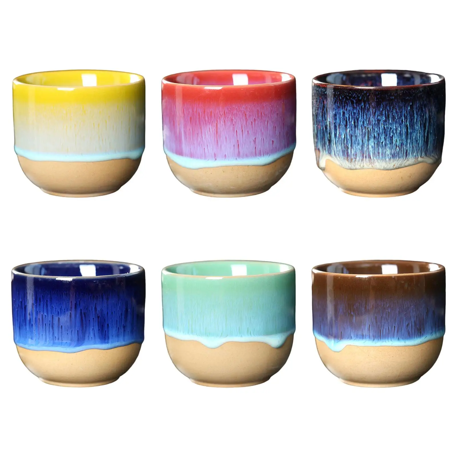 Ceramic Cups 150ml Sake Cup Traditional Japanese Style Kung Fu Tea Cup Coffee Cup for Tea Water Espresso Cappuccino Juice