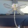 Creative Metal Wing Dragonfly Crystal Suncatcher Garden Wind Chimes Butterfly Home Decor Window Car Ornaments 2