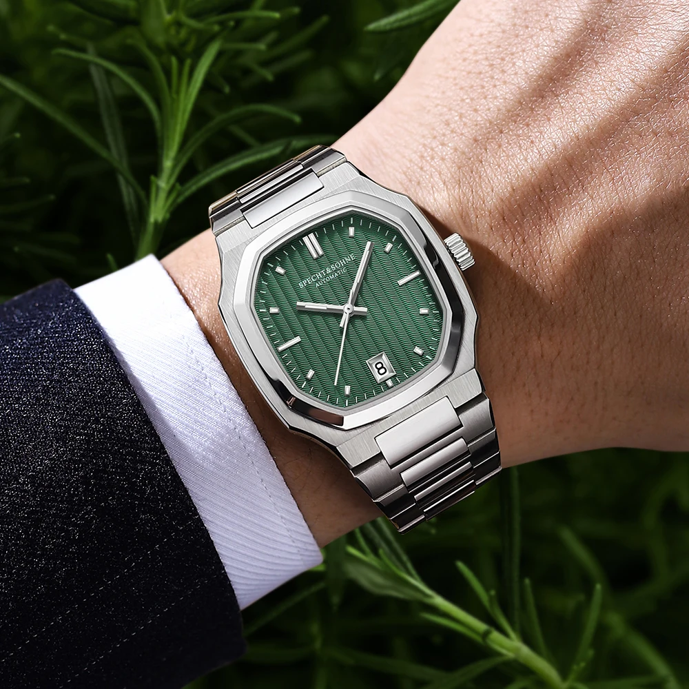 Mechanical Watch Specht&Sohne Watch 38MM Automatic Watches for Men Japan NH35 Movt Sapphire Crystal Stainless Steel 50M Waterproof