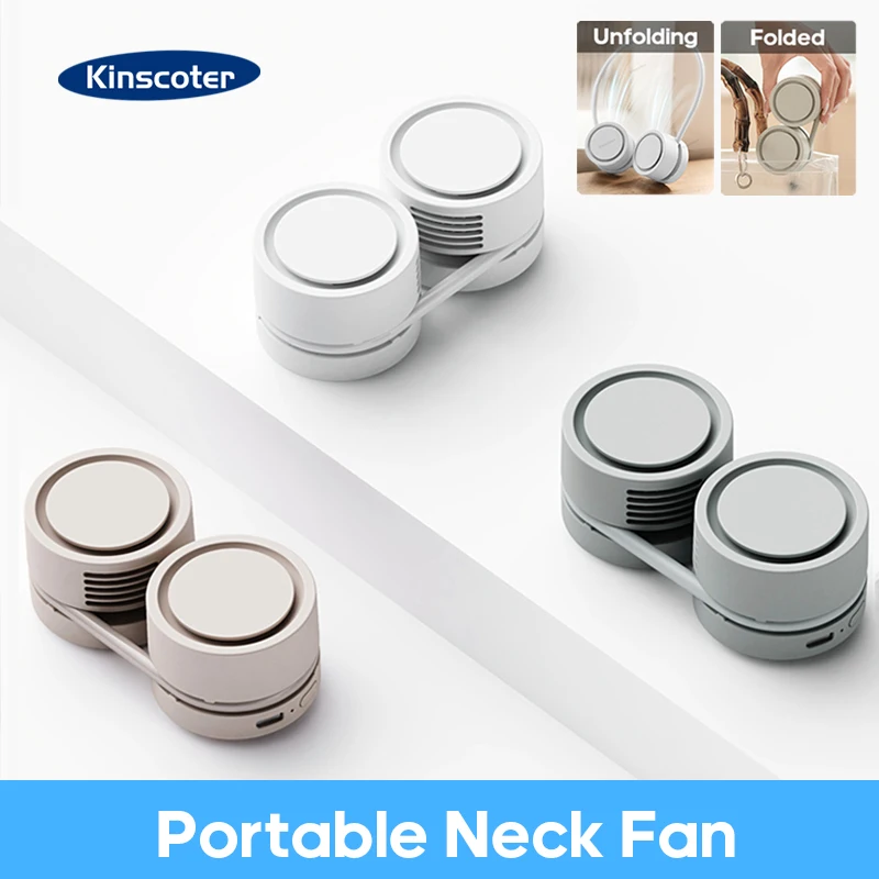 Ventilador de Pescoço Portátil Mini Ventilador de Pescoço Dobrável e Recarregável Ventiladores de Pescoço com Resfriamento Silencioso sem Lâminas Novo