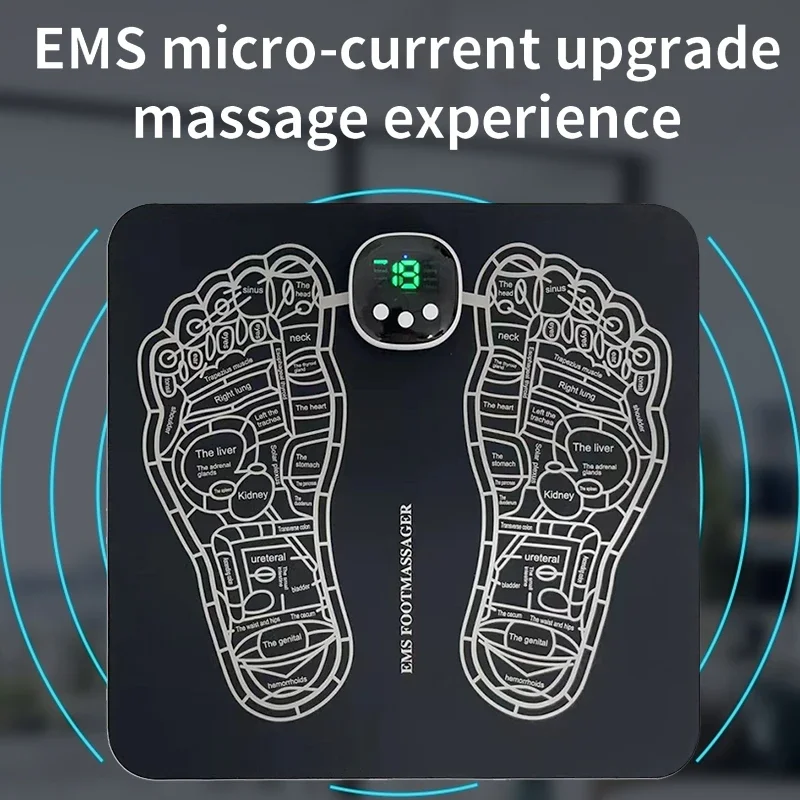 Rechargeable Portable Foot Massager Mat Improve Blood Circulation Foot Relaxation Pad Electric Muscle Stimulation Massage Mat
