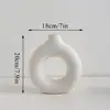 1 Piece Of Imitation Ceramic Pure White Vase Decoration Vase Decoration Donut Pattern Flower Pot Desktop Design Sense Decor 4