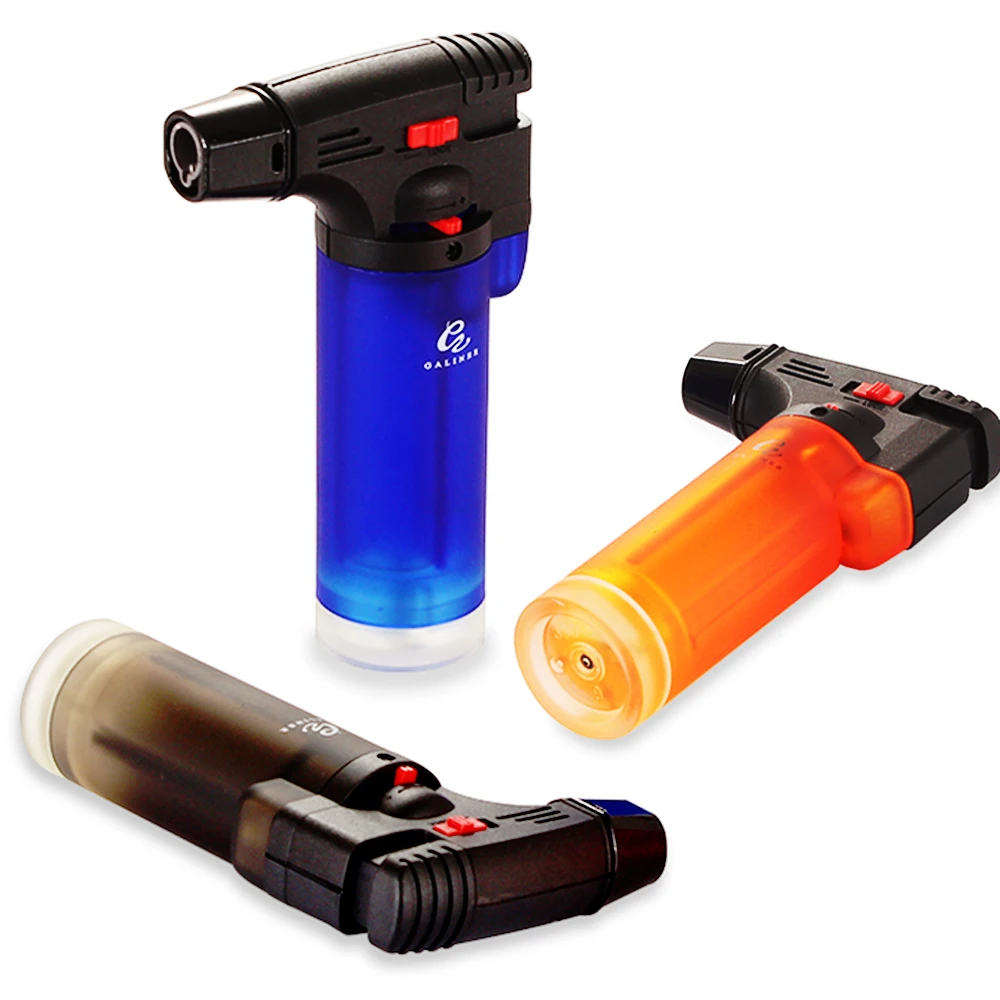 Outdoor BBQ Lighter Cigar Torch Lighter Jet Spray Gun Cigarette Lighters Windproof Plastic Butane Gas For Kitchen