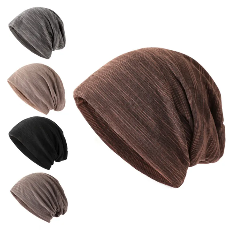 Solid Color Unisex Men Women Skullies Thin Beanies Hedging Cap Knit Knitted Cotton Double Layer Fabric Caps Casual Bonnet Hat winter beanie hat winter beanie