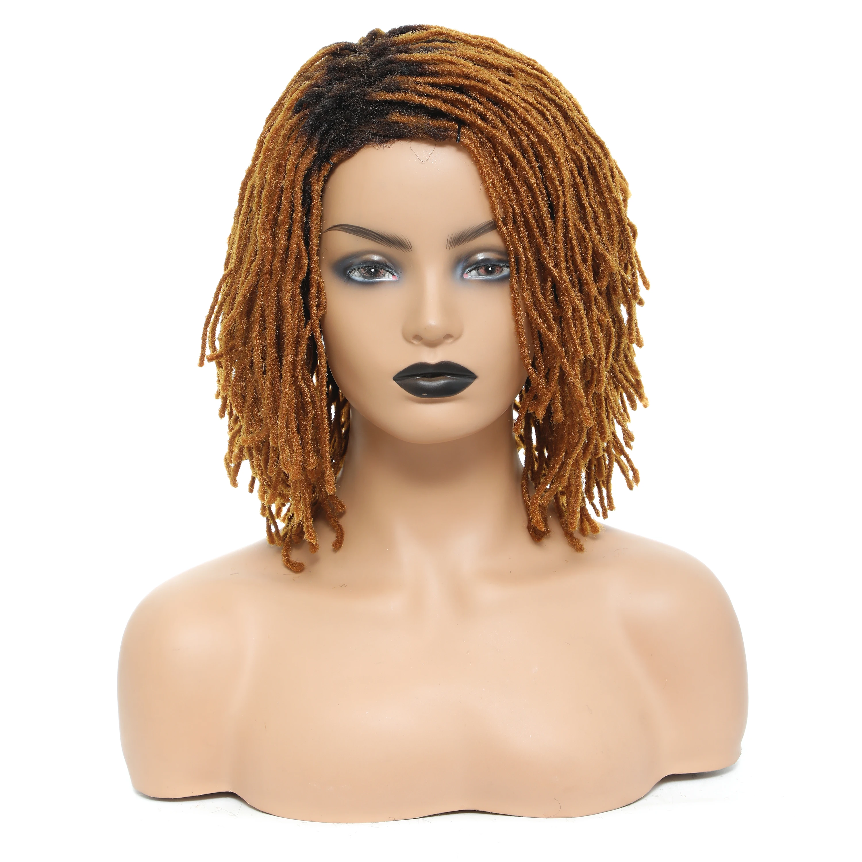 Faux locs Ombre hair wig Sister Locs Ombre Teal Green, Front Lace, 1 Ready to ship  main image 3