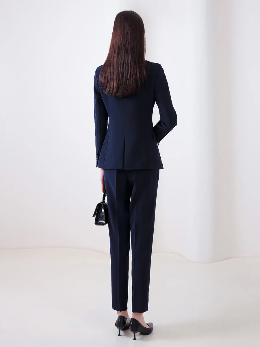 Tesco Business Suit For Women Work Wear Solid One Button Blazer+Pants Slim Fit Outfits For Office Lady Formal Female Suit Sets