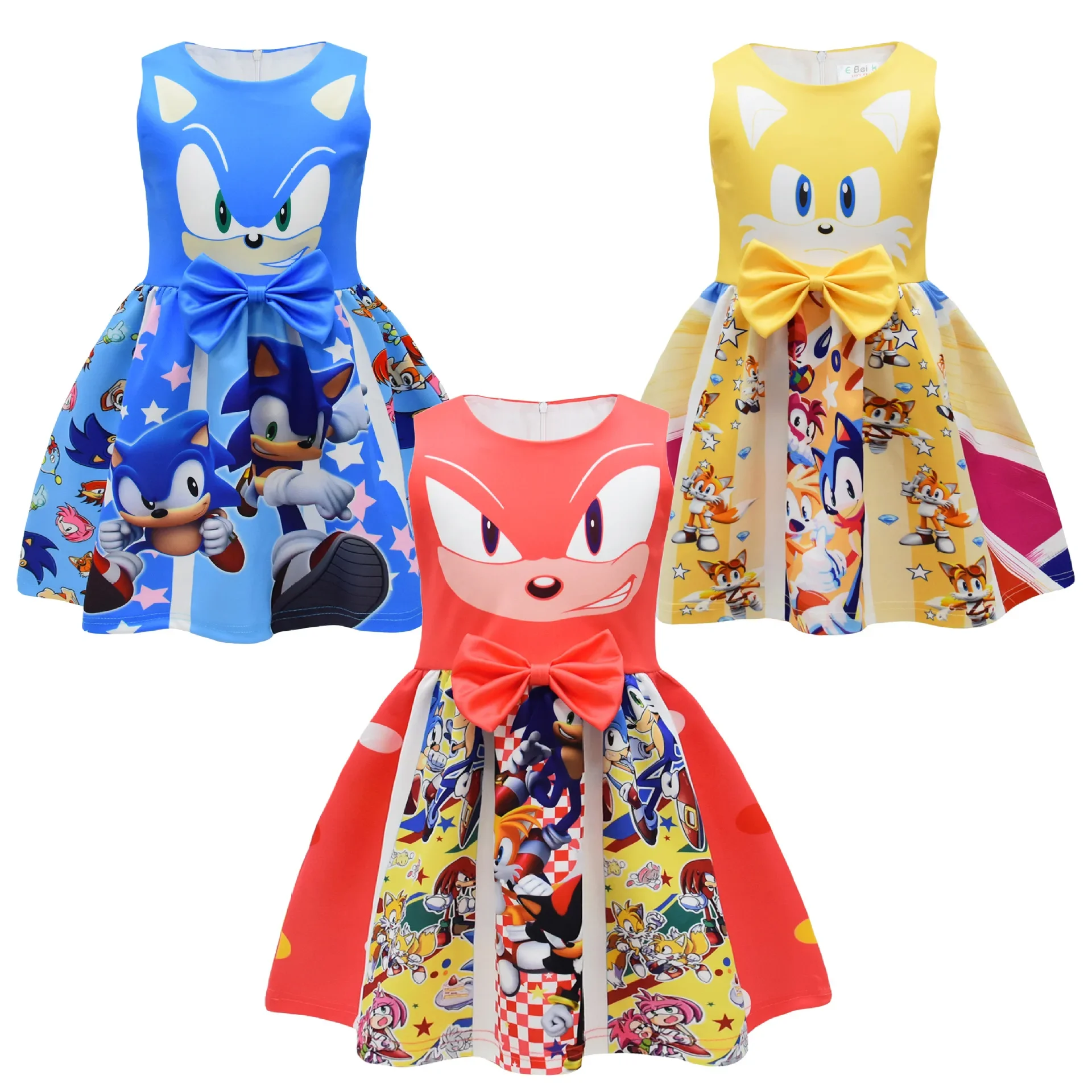 

Halloween Costume Sonic Girls Dress Girls Bow Dress Skirt Children's Clothes Stylish Casual Cute Exquisite Skirt