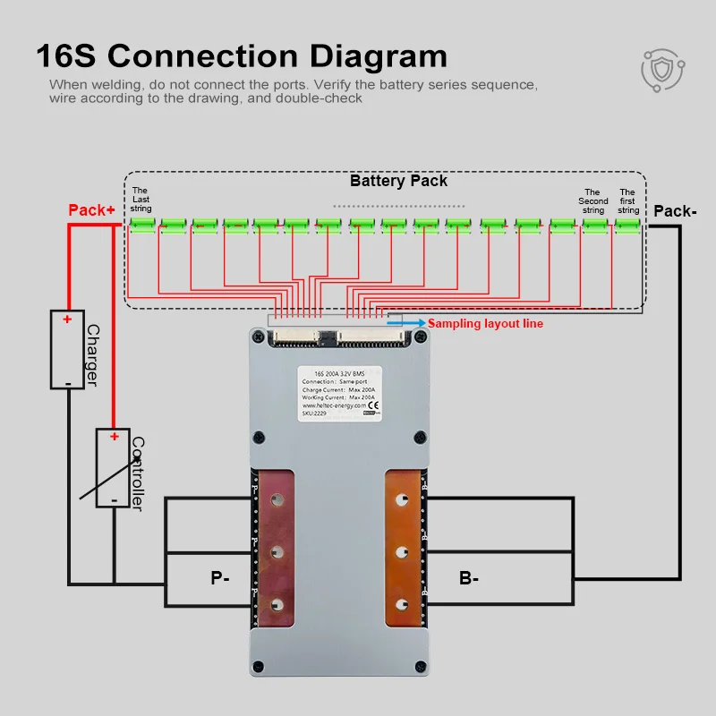 bms 48v 16s lifepo4/Lipo 16s 60v with balance 30a 50a 80a 100a 120a 160a 200a 25