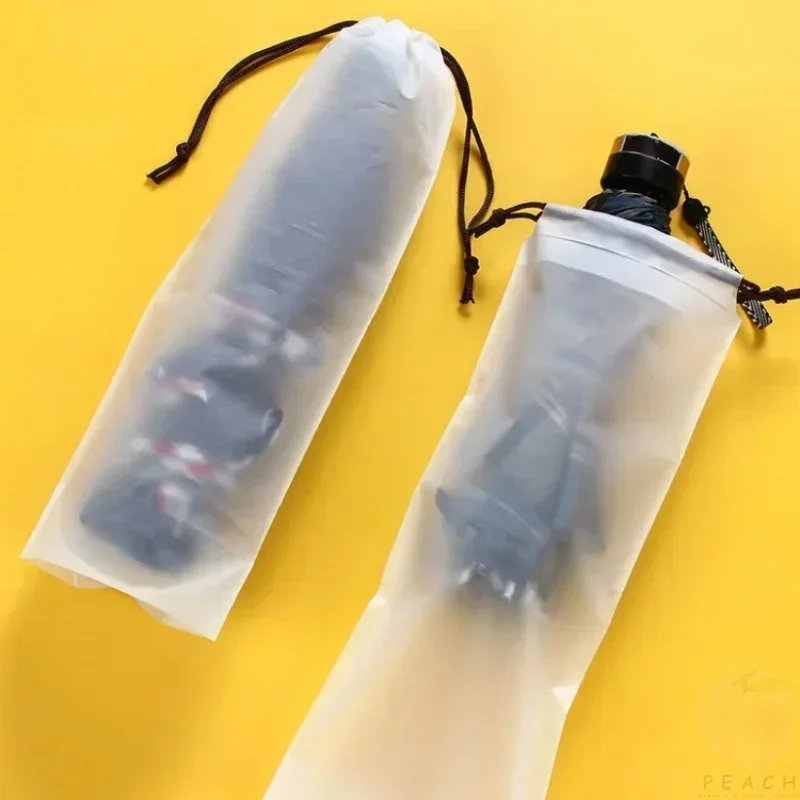 Umbrella storage bag transparent waterproof portable reusable drawstring home storage