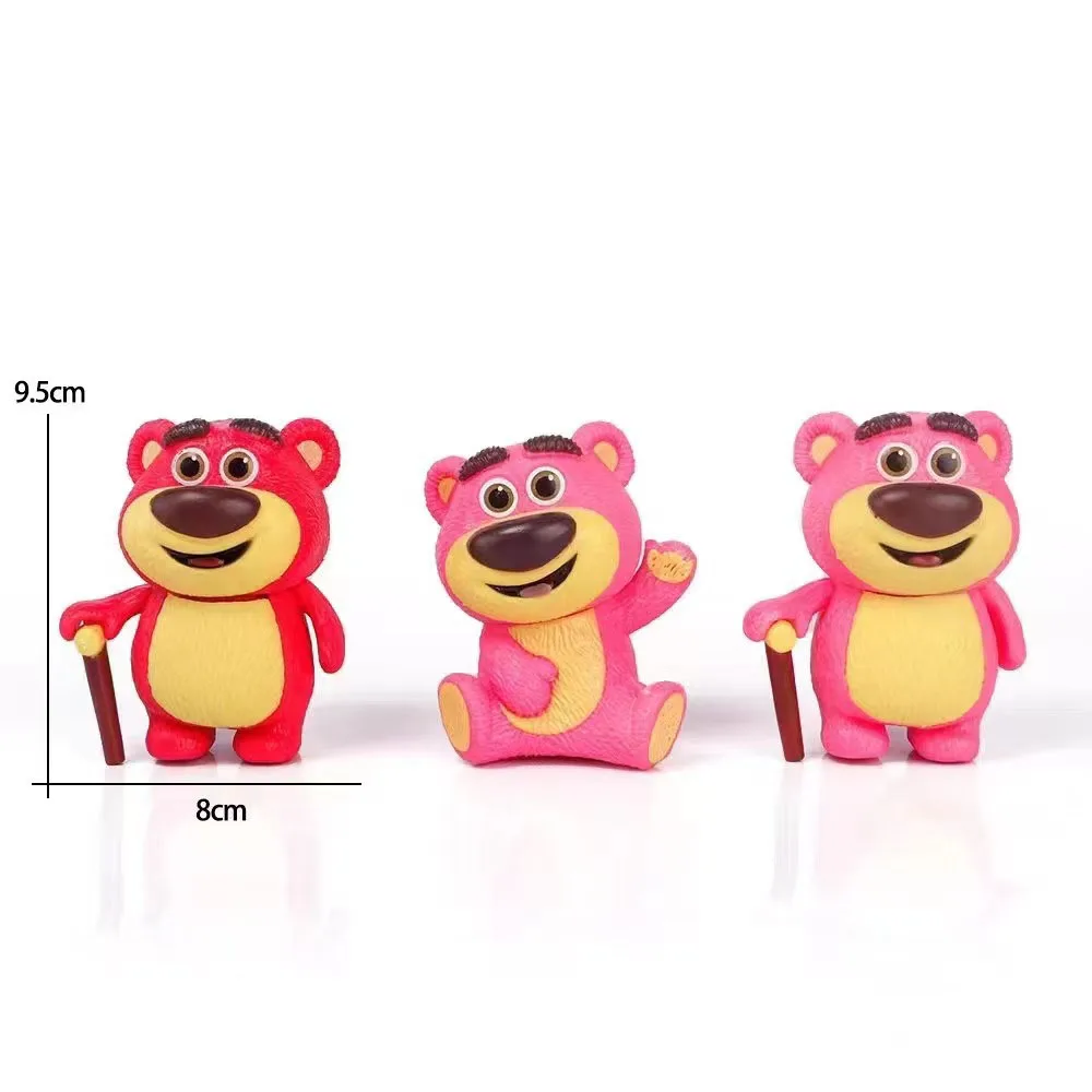 3 Stili Disney Personaggio Strawberry Bear Toy Story Lotso Model Doll Handmade Action Figure Car Cake Decor Giocattolo Per Hobby Per Bambini