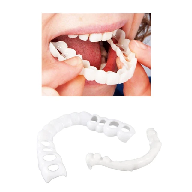 Fausses dents en Silicone, couverture supérieure et inférieure, facettes  dentaires, dentier, dentier, dentier, blanchir - AliExpress