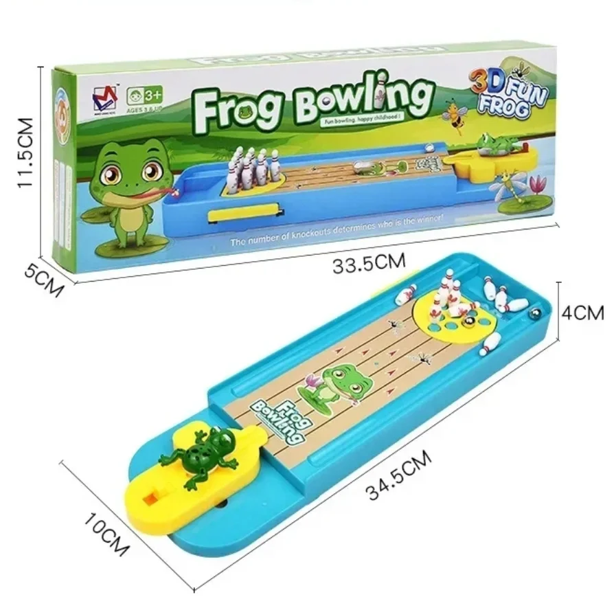 Board Game Toy Bowling Game Toy Mini Desktop Frog Bowling Game Toy Funny Indoor Parent-Child Interactive Table Sports Game Toy Bowling Educational Gift For Kids board game bowling game toy board game toy