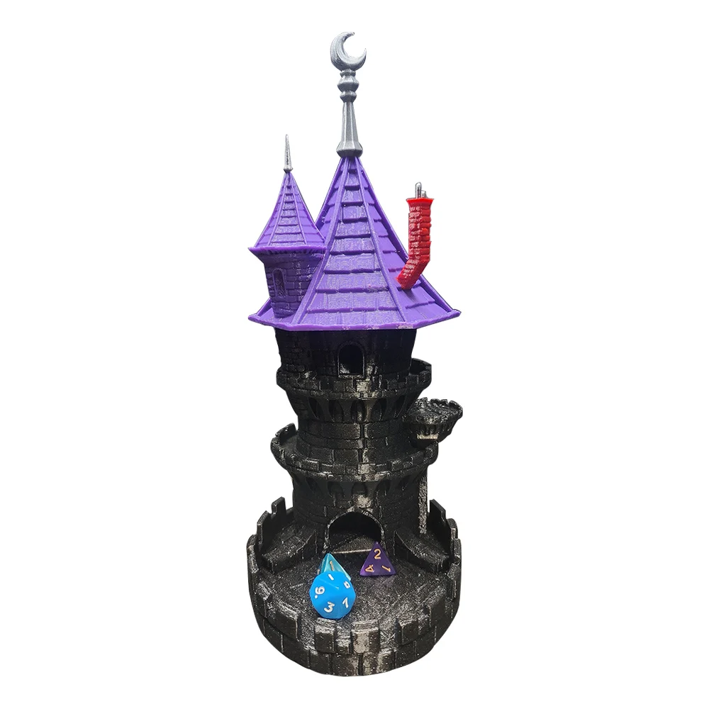 Purple Ghost Dice Tower 3D Printed Crafts Dadi Rolling Castle Per Dnd Gioco Da Tavolo D & D Rpg E Decorazione Da Tavolo Da Gioco