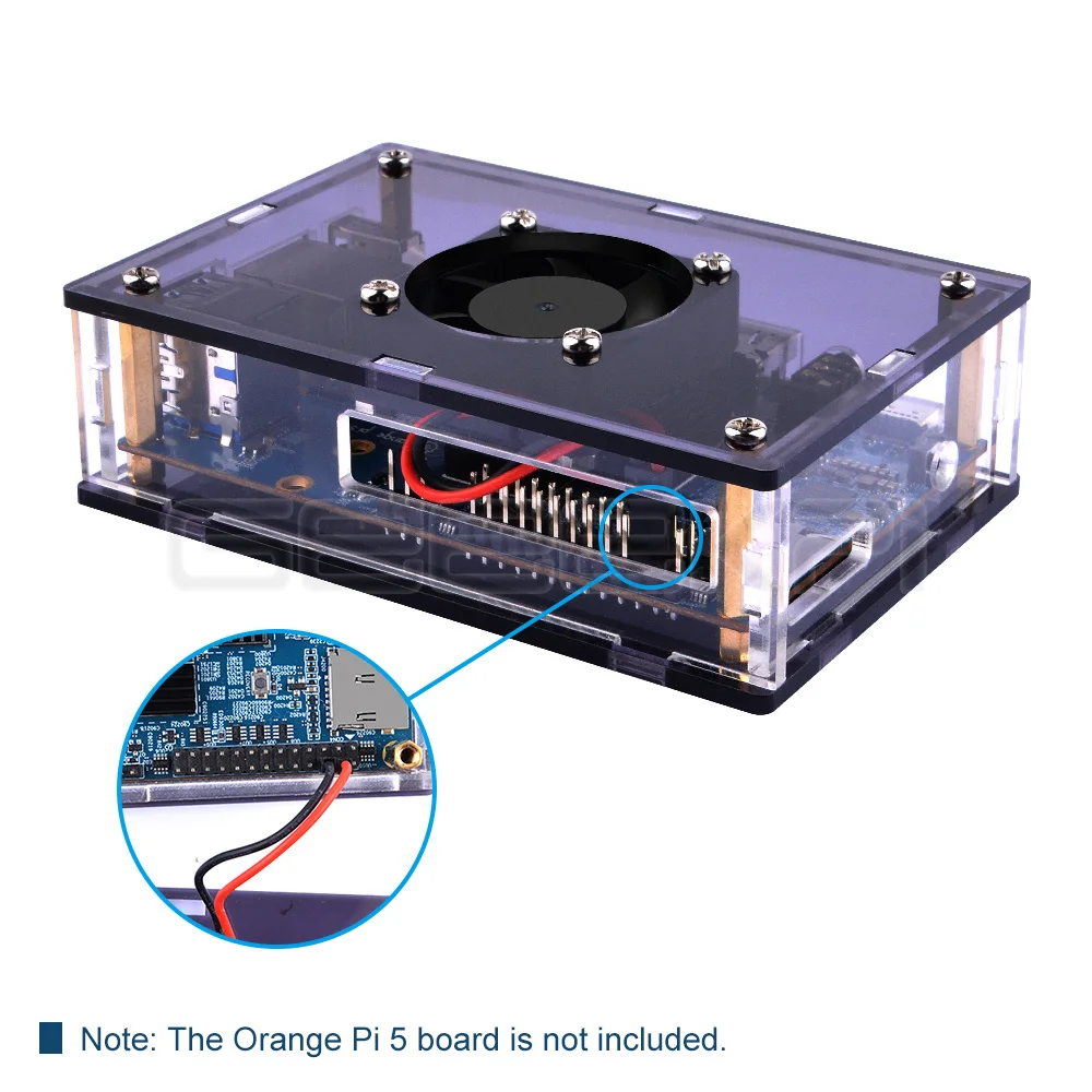 Geekpi-laranja pi Laranja pi 5b Starter Kit Caixa de Acrílico Mais Ventilador Silencioso Mais Dissipadores de Calor Cartão tf Mais Hdmi - Imagem 5