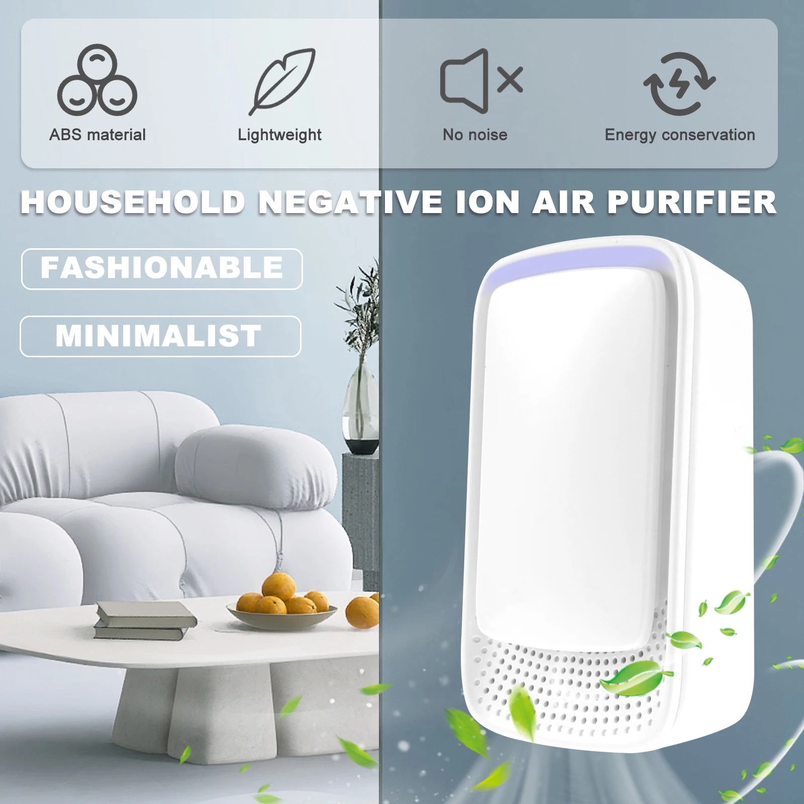 1/2/4Pcs Mini Air Purifier For Home Plug in Air Ionizer Negative Ion Purifier No Filter Household Odor Eliminator Cleaner